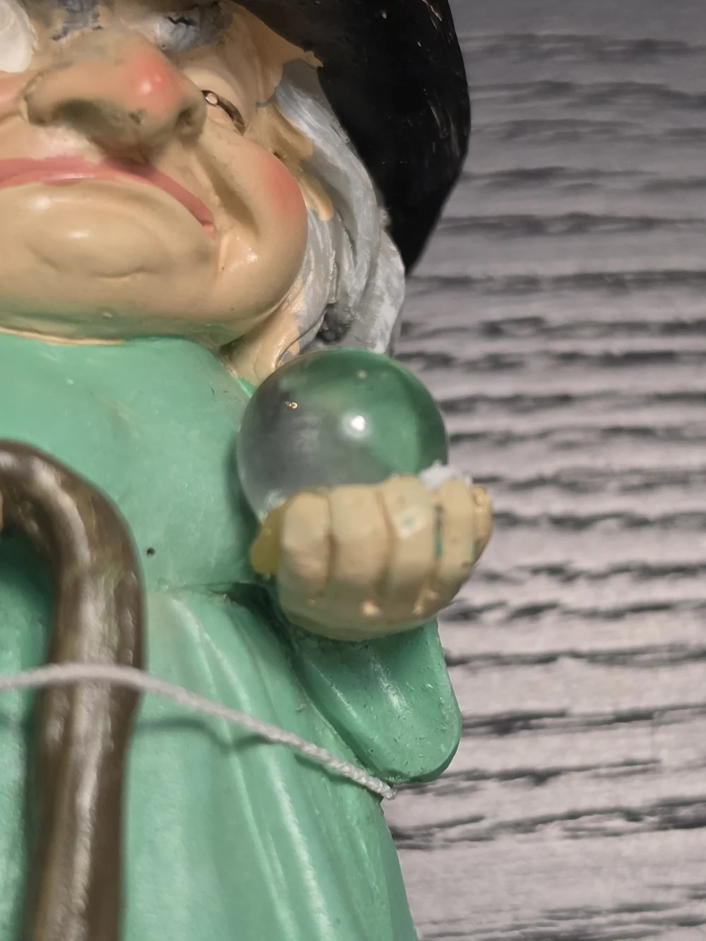 Transpac Witch w/ Crystal Ball figurine, Fairy Garden/Halloween Décor, NWT